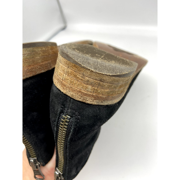 Kork-Ease Ryder Boots Womens Sz 7.5M Black Leather Suede Back Zip Ankle - Picture 15 of 15